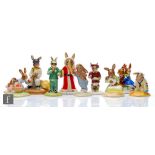 Nine assorted boxed Royal Doulton Bunnykins figurines comprising Father Christmas Bunnykins DB237,