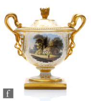 A 19th Century Flight Barr & Barr Royal Porcelain Works Worcester twin handled vase and cover