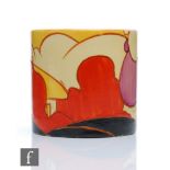 Clarice Cliff - Green Autumn - A size 3 Drum shaped preserve circa 1930, hand painted with a