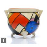 Clarice Cliff - Lightning - A cauldron circa 1930, hand painted with an abstract target and zig