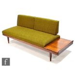 Unknown - A 1960s teak and stained beech framed studio sofa or day bed, with integral metamorphic