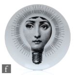 Pierro Fornasetti - A Themes and Variations series circular plate transfer printed with an image