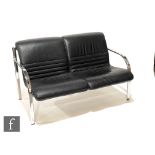 Dauphin Furniture, Germany - A black leather two seat sofa