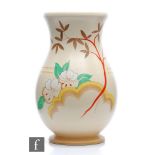 Clarice Cliff - Martagon Lily - A large shape 782 vase of footed swollen ovoid form hand painted