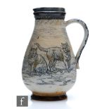 Hannah Barlow - Doulton Lambeth - A late 19th Century stoneware jug decorated to the body with