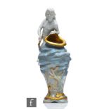 Max Hiller - Rosenthal Kronach - An early 20th Century Art Nouveau vase modelled as a merman sea