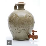 Michael Buckland - Green Dene Pottery - A later 20th Century studio pottery barrel glazed in a