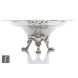 In the manner of WMF - An early 20th Century Secessionist silver plated bowl, the bowl with roses,