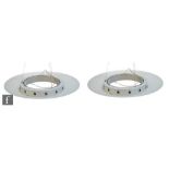 Murano Due - A pair of Crave S ceiling pendant light fittings, the central circular metal section
