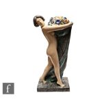 Marcel Guillard - L. Rossat - A 1930s French Art Deco model of a nude lady striding forward