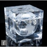 Alessandro Albrizzi - A 1960s lucite Globe ice bucket of cube form, the interior moulded with a