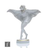 Karl Tutter - Hutschenreuther - An Art Deco porcelain figure modelled as a butterfly dancer in the