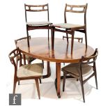 In the manner of Johannes Andersen for Christian Linneberg - A rosewood veneered dining table and