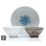 Unknown - Three later 20th Century studio pottery bowls, the first by Paul Swan in white with