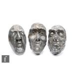 Bayard Osborn (1922-2012) - Three Masks, white metal alloy castings, each approximate length