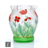 Fritz Heckert - A late 19th to early 20th Century continental posy glass vase, of shouldered ovoid