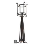 Unknown - A large early 20th Century Art and Crafts wrought iron newel post or ceiling light with