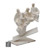 Bayard Osborn (1922-2012) - A group of four seated figures, painted plaster maquette set on an