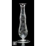 Unknown - An early 20th Century Secessionist cut glass vase of shaped slender form decorated with