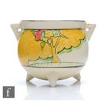 Clarice Cliff - Moonlight - A small size cauldron circa 1933, hand painted with a stylised tree