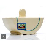 Clarice Cliff - Tulips - A Bon Jour shape tureen and cover circa 1934, hand painted in the