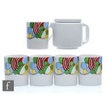 Frank Lloyd Wright - Tiffany and Co - A set of five later 20th Century mugs decorated in the Cabaret