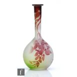 Galle - An early 20th Century cameo glass vase of compressed ovoid form with collar neck and everted