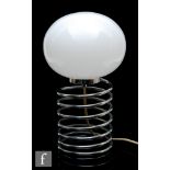After Herbert Terry - A 1980s Zebedee style lamp, the chrome coiled tubular sprung base,