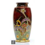 Rene Pemberton - Carlton Ware - A 1930s Art Deco shape 226 vase decorated in the Star Flower