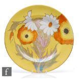 Grays Pottery - A 1930s Art Deco plate decorated in pattern A1145 with stylised lustre flowers and