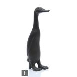 Suzie Marsh - A contemporary model of an Indian Runner Duck, cast resin with bronzed finish, retains