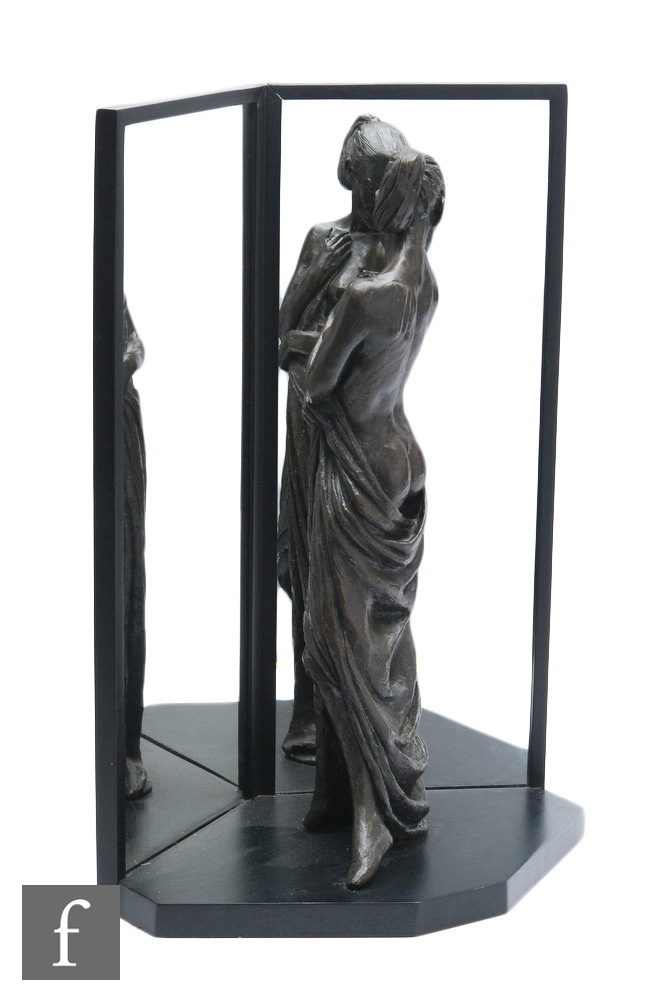 Enzo Plazzotta (1921-1981) - Standing partially nude female figure, bronze, signed and numbered 5/