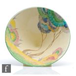 Clarice Cliff - Aurea - A large Conical bowl circa 1934, hand painted to the interior with a