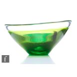 A Sarah Peterson for Caithness contemporary studio Rainbow Lime glass vase, of circular section