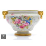 A Royal Worcester shape 2761 twin handled jardiniere shape 2761, decorated with two sprays of hand