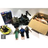 A collection of 1990s Hasbro Action Man to include a number of figures, and a 4x4 and a Dinghy