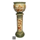 A 19th Century Burmantofts Aesthetic style jardinere and stand, shape 1947B, decorated in relief
