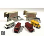 Four Lion Car 49 Commer vans, Royal Mail, Fire Control Unit, BP (yellow) and BP (white), all