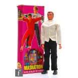 A Denys Fisher (Kenner) Six Million Dollar Man Maskatron action figure complete with three masks and