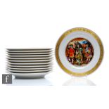 A set of twelve Royal Copenhagen 'The Hans Christian Anderson Plates' with a printed design to the