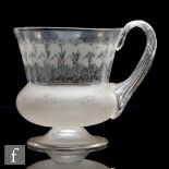 A 19th Century clear crystal glass tankard by Hodgetts Richardson Pargeter, the large thistle form