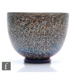 A later 20th Century Kosta Boda bowl of footed ovoid form by Bertil Vallien, decorated with a