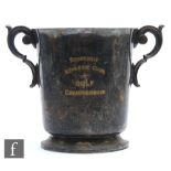 A silver plated champagne bucket inscribed 'Bournville Athletic Club Golf Championship' to the front