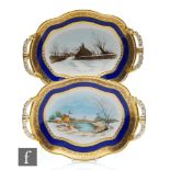 Two Coalport limited edition Christmas trays made for the Ironbridge Gorge Museum Trust