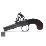 An early 19th Century flintlock pocket pistol, inscribed No 1 police office Gt Malboro Street