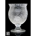 A 1930s Thomas Webb & Sons crystal cameo glass bowl, the large ovoid bowl with everted rim, hand cut