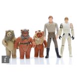 Five vintage Kenner Star Wars 3 3/4 inch action figures, all last 17, to include Luke Skywalker in