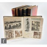 A collection of six 19th Century scrap albums containing cuttings of fox hunting and the