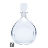 A 20th Century Orrefors clear crystal glass decanter of shouldered ovoid form with slice cut body