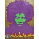 Larry Smart (1945-2005) - A Jimi Hendrix Fire Poster, 1967, screenprint on paper, framed, 120cm x